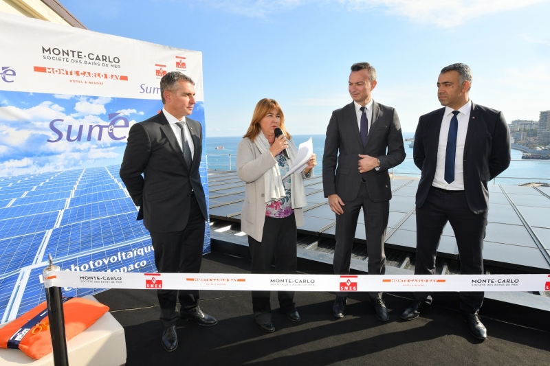 Inauguration du parc de panneaux solaires du Monte-Carlo Bay